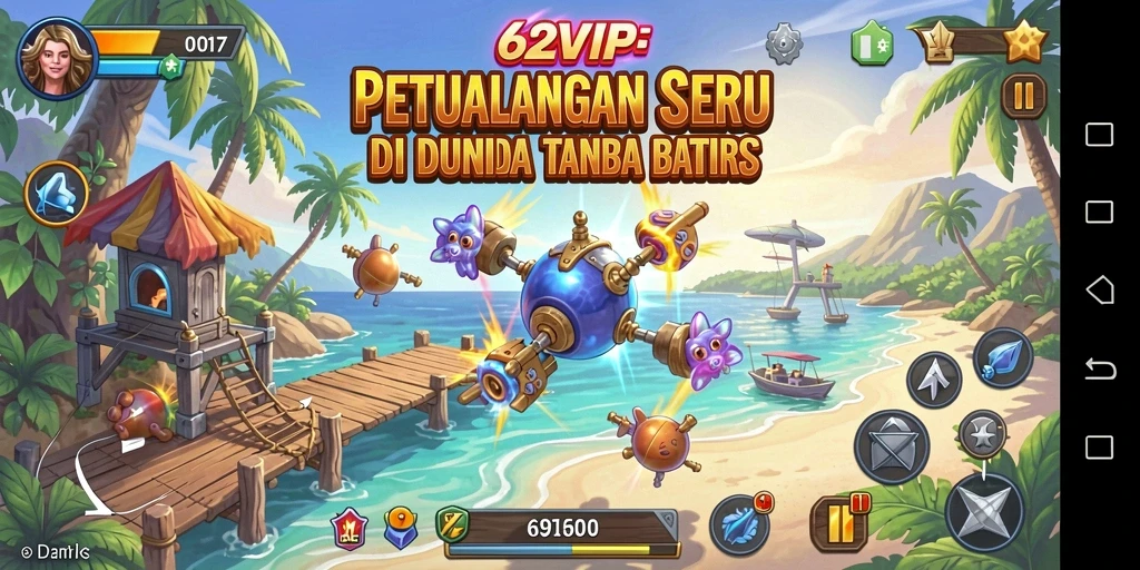 Screenshot gameplay 62VIP dengan berbagai aksi petualangan.