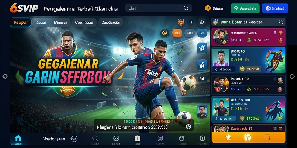 Tampilan antarmuka user-friendly dari aplikasi Sportsbook 6SVIP.