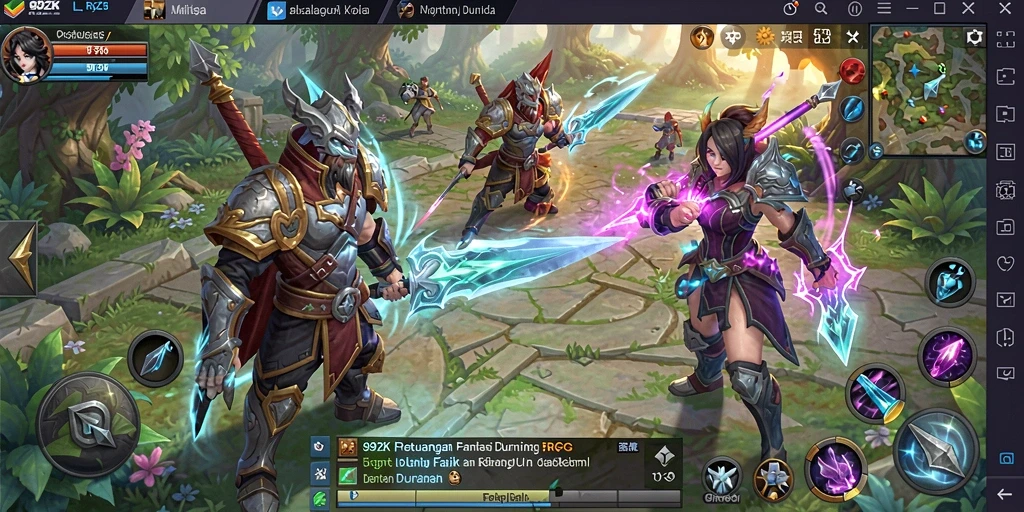 Tangkapan layar <strong>99ZK</strong> menunjukkan pertarungan epik di dunia RPG yang menakjubkan.