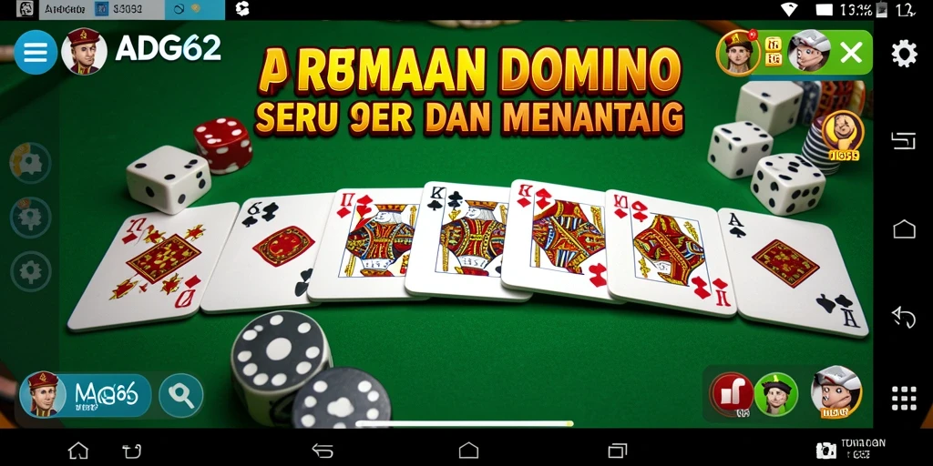 Screenshot gameplay ADG62 yang menampilkan suasana permainan Domino.
