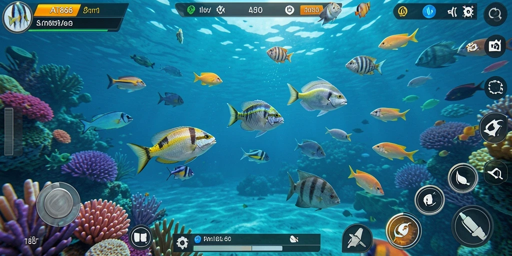 Screenshot gameplay <strong>AT866</strong> menampilkan aksi menembak ikan yang seru.