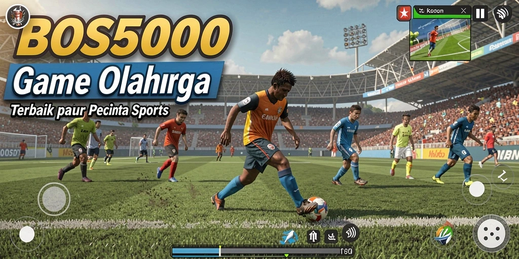 Screenshot BOS5000 menampilkan aksi seru dalam pertandingan olahraga.