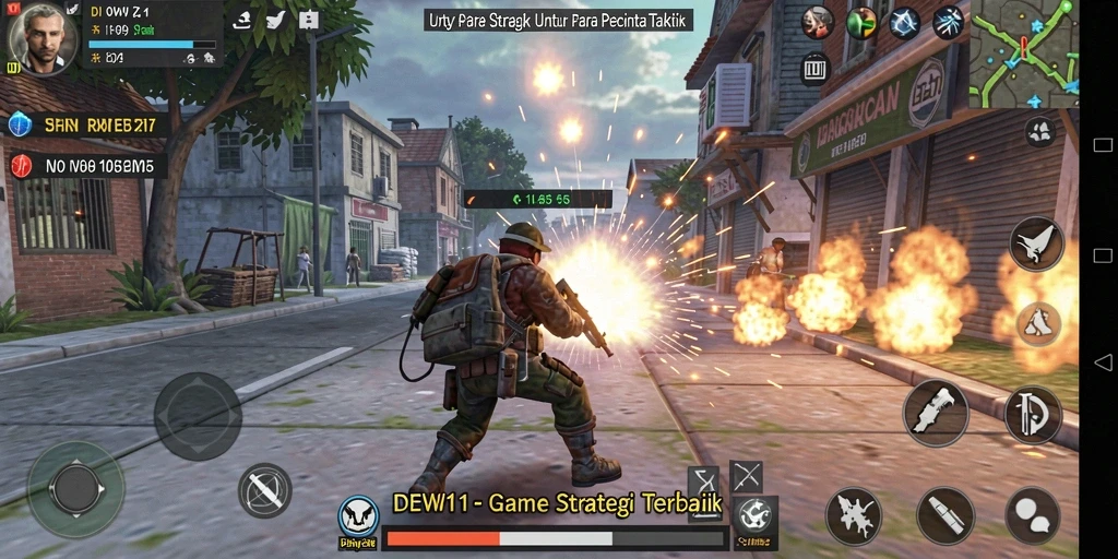 Screenshot DEWI11 menampilkan aksi strategis dalam pertempuran.
