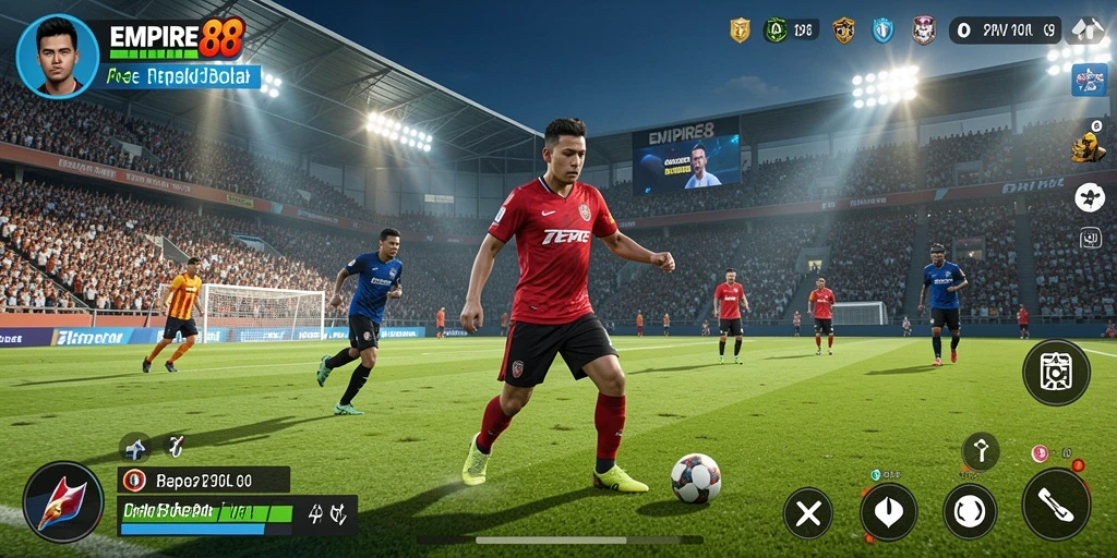 Tampilan gameplay EMPIRE88 yang memukau dengan aksi sepak bola yang dinamis.