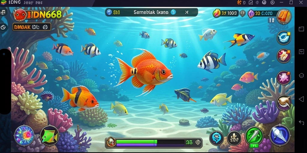Screenshot gameplay IDN668 menampilkan aksi seru menembak ikan.