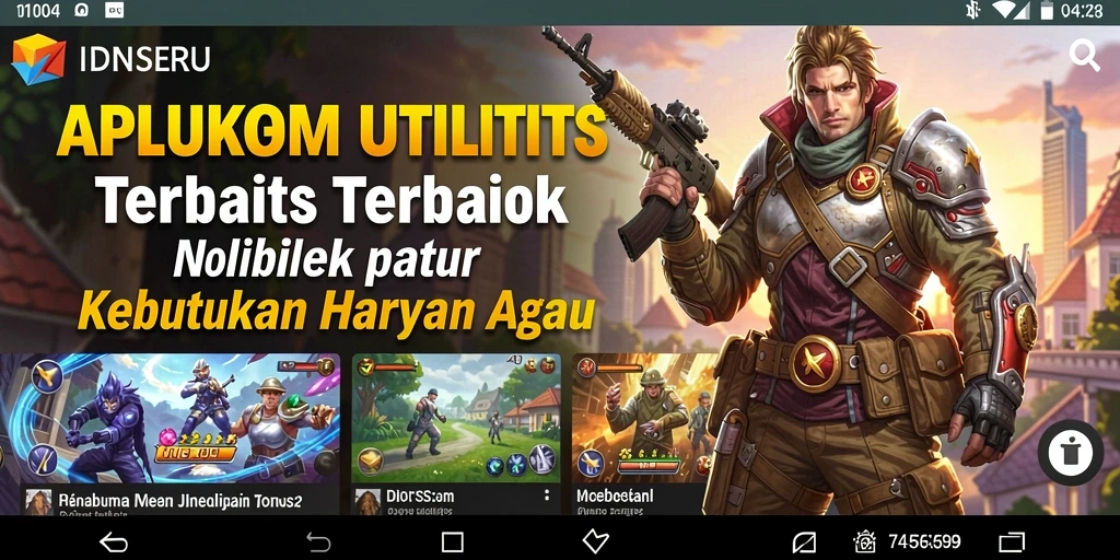 Tampilan IDNSERU menunjukkan fitur-fitur utilitas yang menarik.