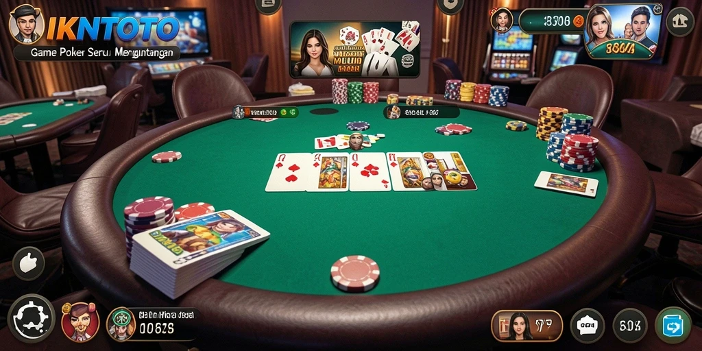 Tampilan menarik dari gameplay poker di IKNTOTO.