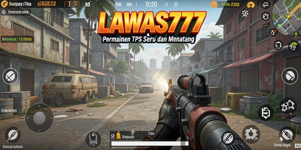 Tampilan screenshot utama LAWAS777 yang menampilkan aksi gameplay TPS.