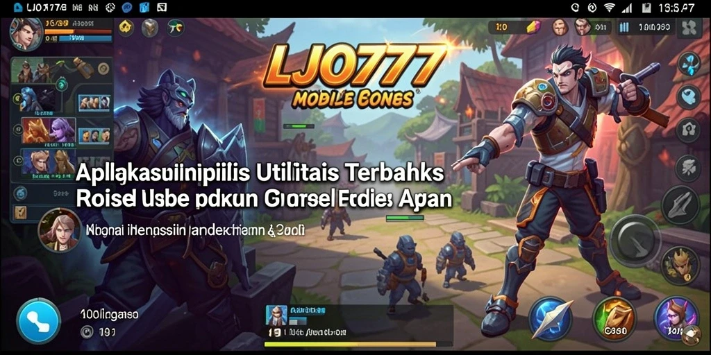 Tampilan utama LJO777 dengan fitur utilitas yang mudah diakses.