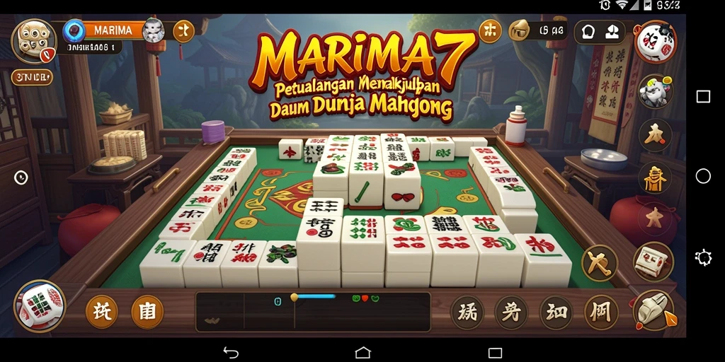 Screenshot gameplay MARIMA77 menunjukkan aksi seru Mahjong.