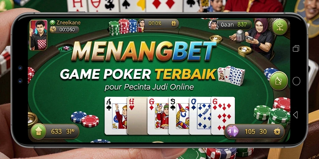 Menampilkan aksi seru permainan Poker di MENANGBET.
