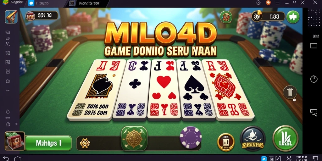 Tampilan gameplay seru di MILO4D saat bermain Domino.