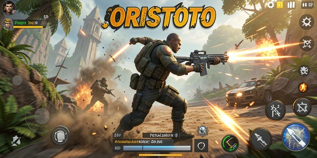 Tampilan seru gameplay ORISTOTO yang penuh aksi.