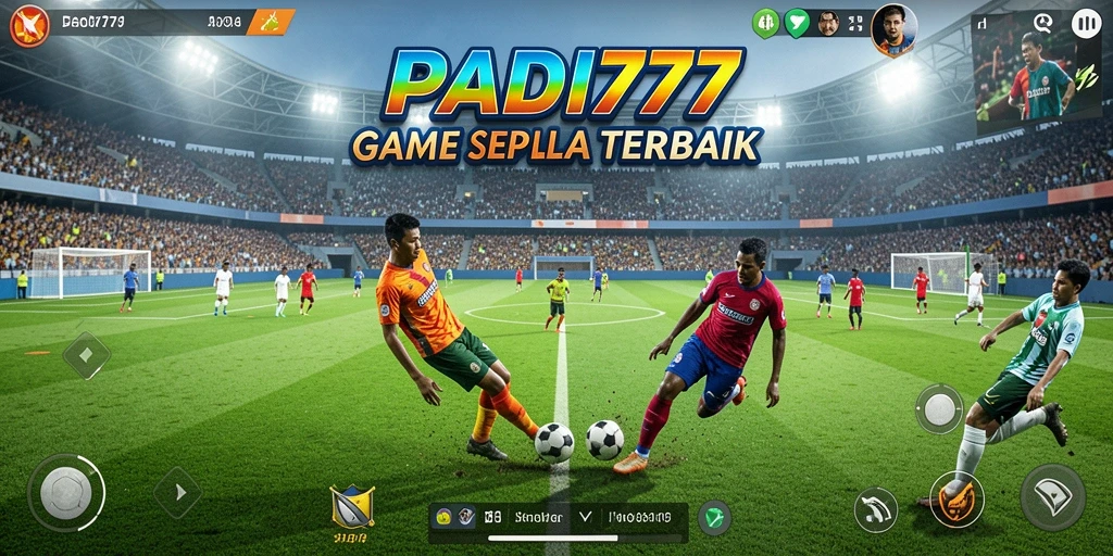 Tampilan gameplay PADI777 menampilkan aksi menendang bola yang mendebarkan.