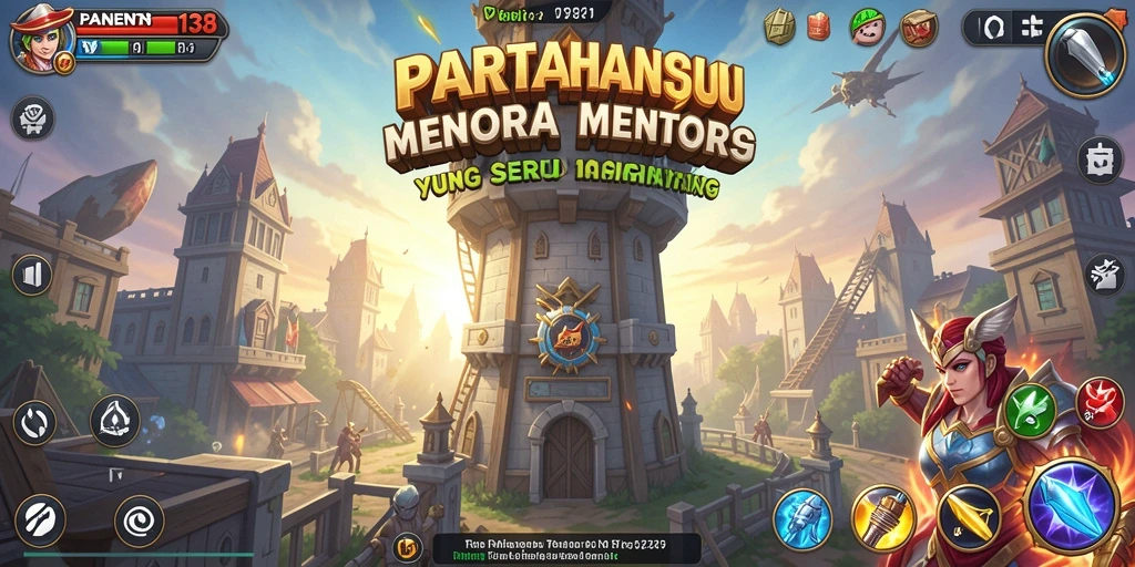Gameplay seru PANEN138 dengan menara yang megah dan musuh yang menarik.