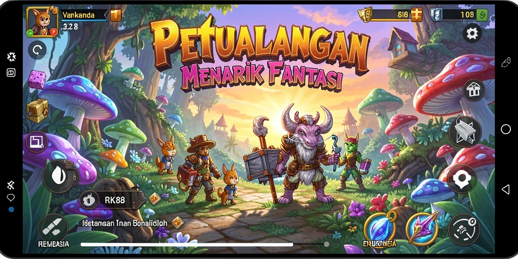 Tampilan gameplay <strong>RK88</strong> yang penuh aksi dan petualangan.