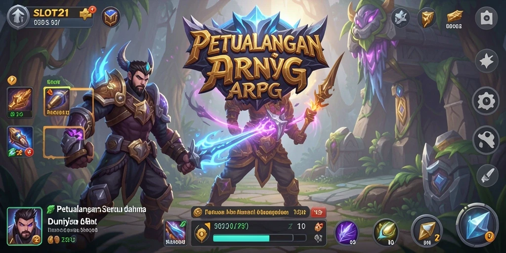 Tangkapan layar dari gameplay momen seru dalam SLOT21 ARPG.