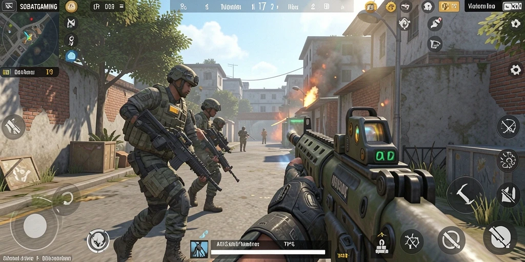 Screenshot menampilkan aksi intens dalam game TPS SOBATGAMING.