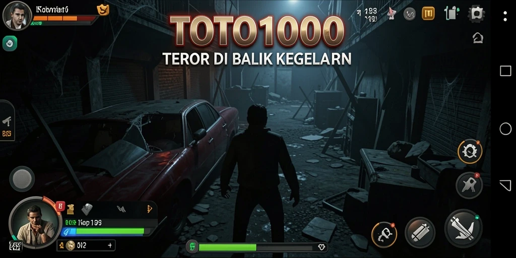 Tampilan gameplay TOTO1000 yang menyeramkan dan menegangkan.