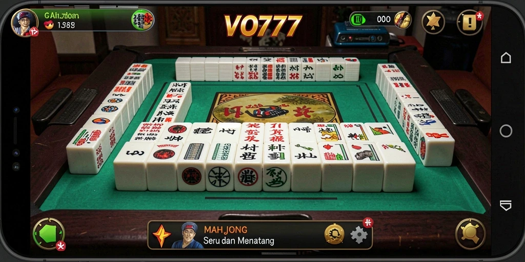 Screenshot menampilkan gameplay Mahjong yang seru dan menantang di VO777.