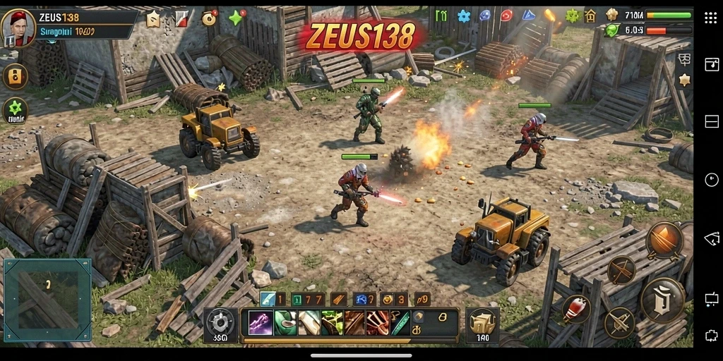 Tangkapan layar gameplay <strong>ZEUS138</strong> yang menunjukkan aksi pertempuran epik.